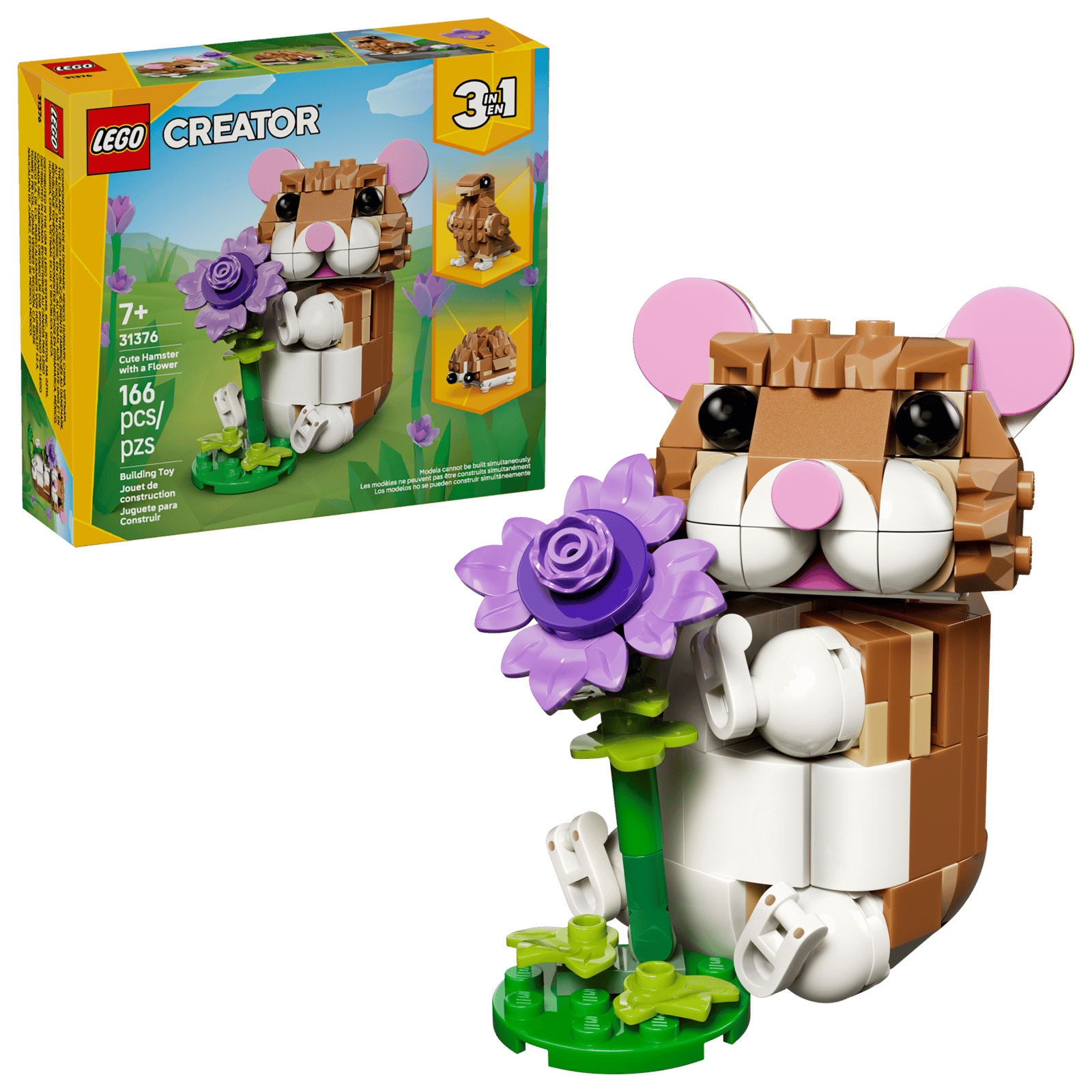 HAMSTER CON FLOR 3 en 1